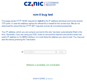 Router Test gegen rom0-Sicherheitslücke