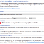 Das Häkchen für die automatische Installation empfohlener Updates muss entfernt werden, um den Download von Windows 10 zu verhindern