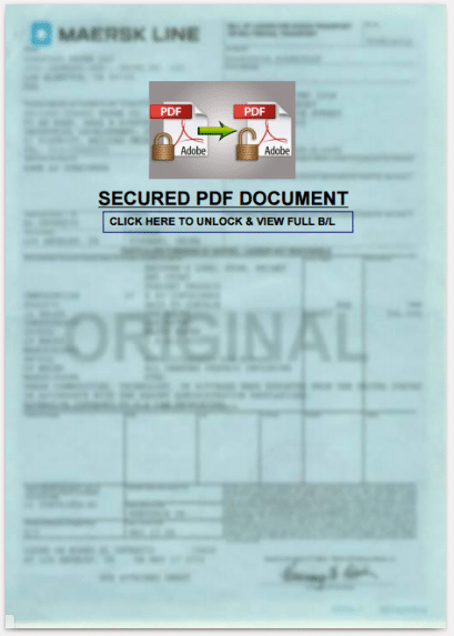 "Gesichertes" PDF-Dokument als Anhang der Maersk-Phishing-Mail