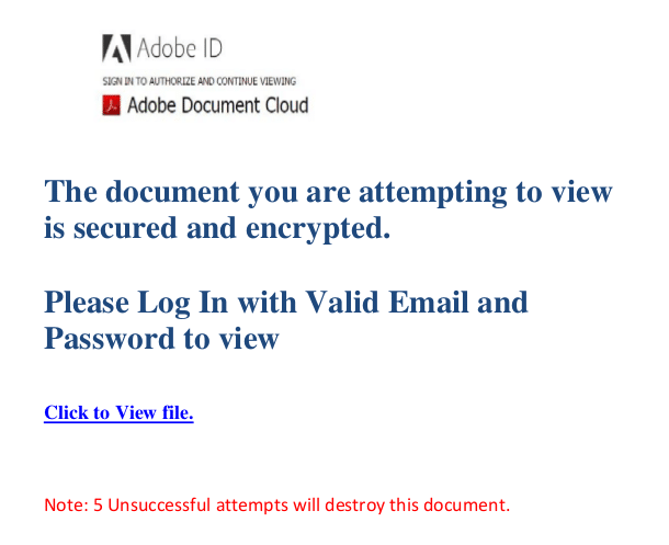 Das PDF-Dokument gibt vor, verschlüsselt zu sein.