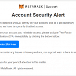 MetaMask Phishing: Eine E-Mail-Welle im März MetaMask Account Security Alert